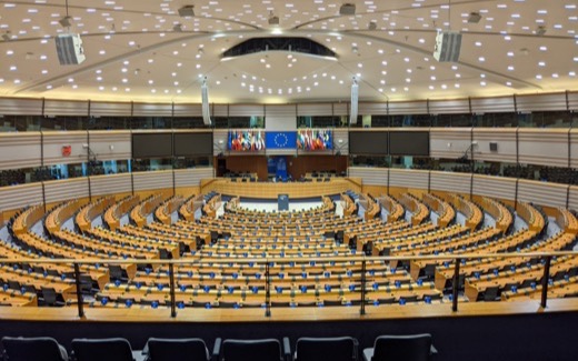 The hemicycle of the European Parliament in Brussels